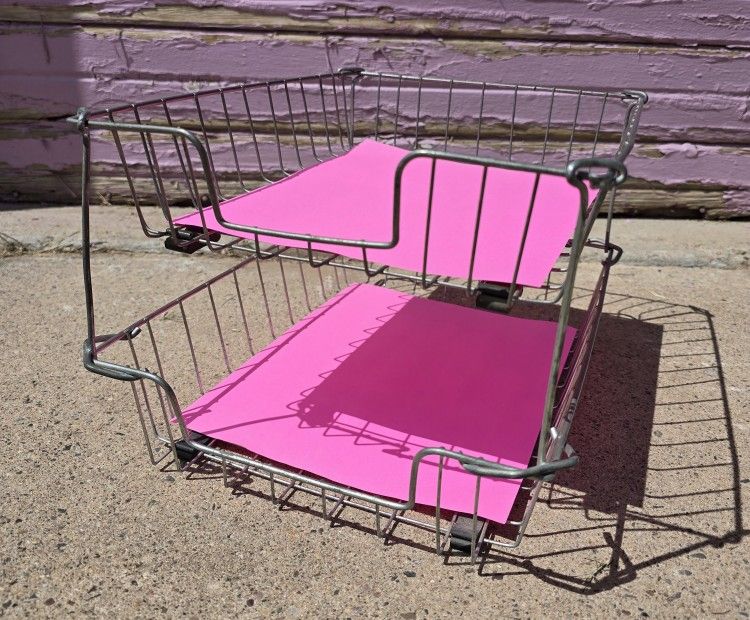 Vintage Metal Paper Organizer