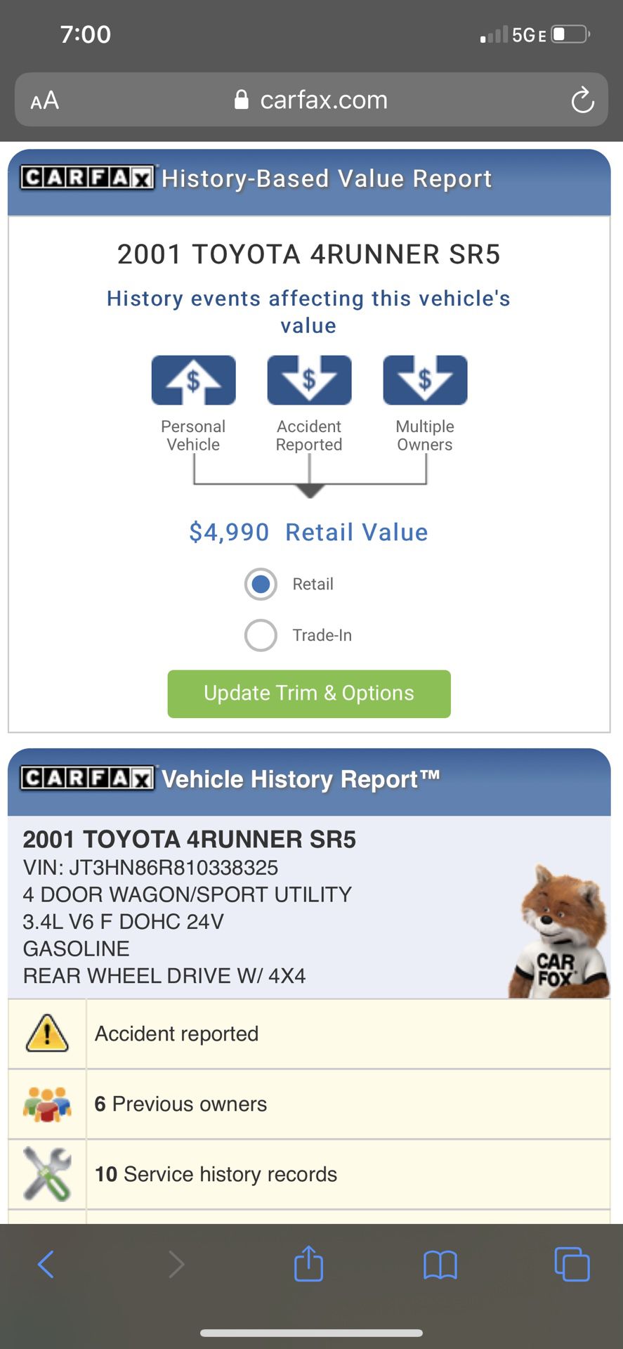 2001 Toyota 4Runner