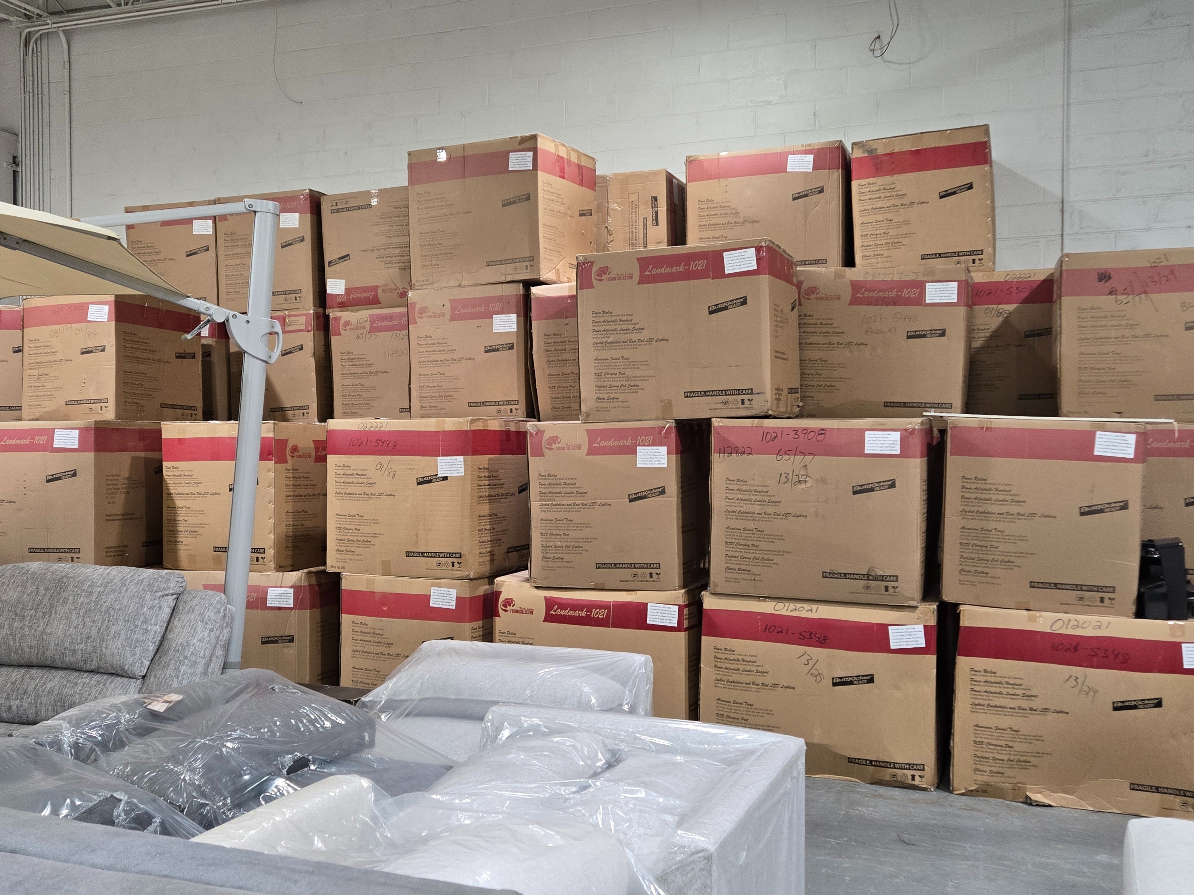 Brand New Red&Black Real Leather Power Reclining Theater Seats/Set