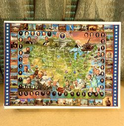 Historical Learning Puzzle  “United States PRESIDENTS” 1000 PIECE JIGSAW PUZZLE/U.S. History Educational Tool (Made In 1999)