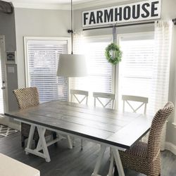 Custom Designed Farmhouse Style Dining Tables. 