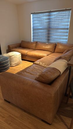 City furniture leather sectional sofa