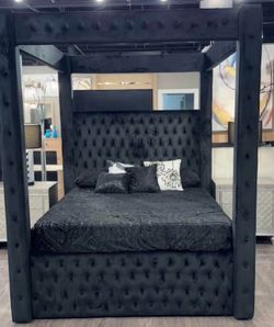 NEW QUEEN SIZE CANOPY BED WITHOUT MATTRESS AND FREE DELIVERY ORDER HERE PAY ON ARRIVAL