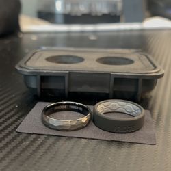 RIDGE Men's Tungsten + Rubber Bands Black 14