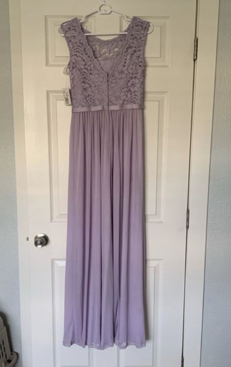Purple David’s Bridal bridesmaid dress