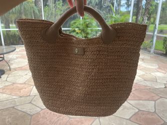 Women's Brown Mini Cassia Woven Raffia Tote Bag