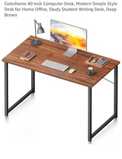 40 Inch Computer Desk Deep Brown