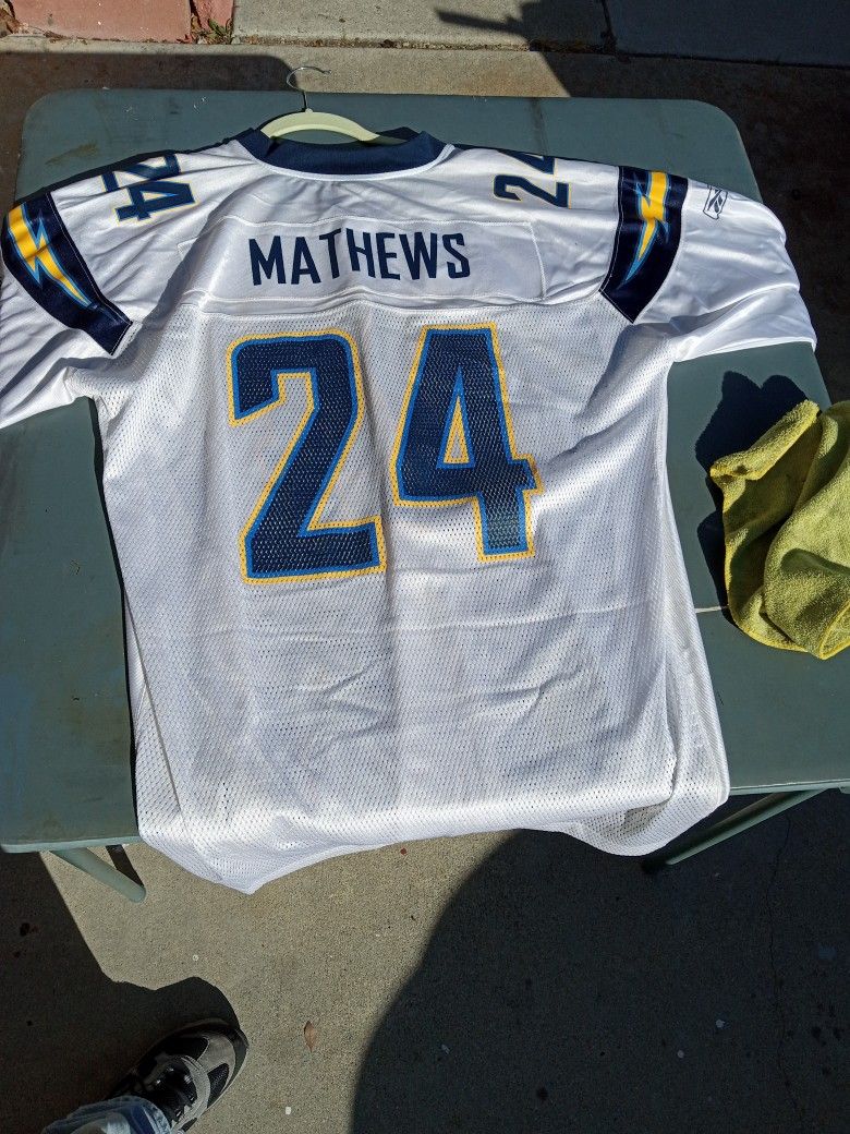 Chargers Number 24 White Home Jersey Matthews