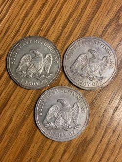 Vintage 1oz silver rounds from South East Refining