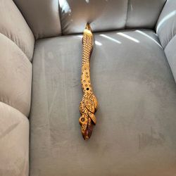 Handmade Wood Crocodile And Fish Head Flute 21” music instrument