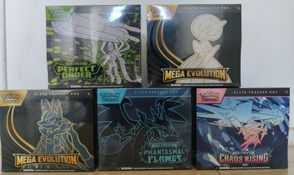POKEMON Mega Evolution Set of 5  Elite Trainers (all w tear)