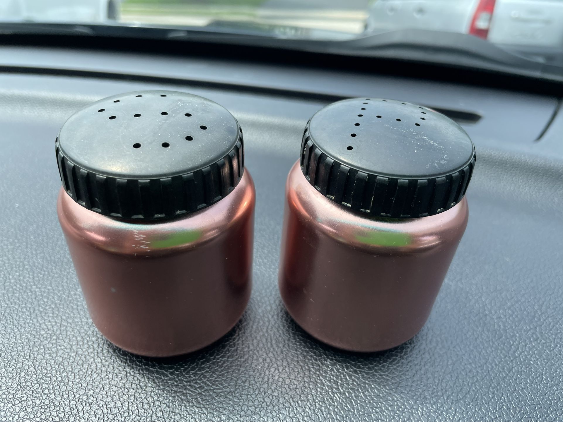MCM Salt & Pepper Set Aluminum Bakelite