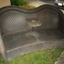 Outdoor Wicker Loveseat 