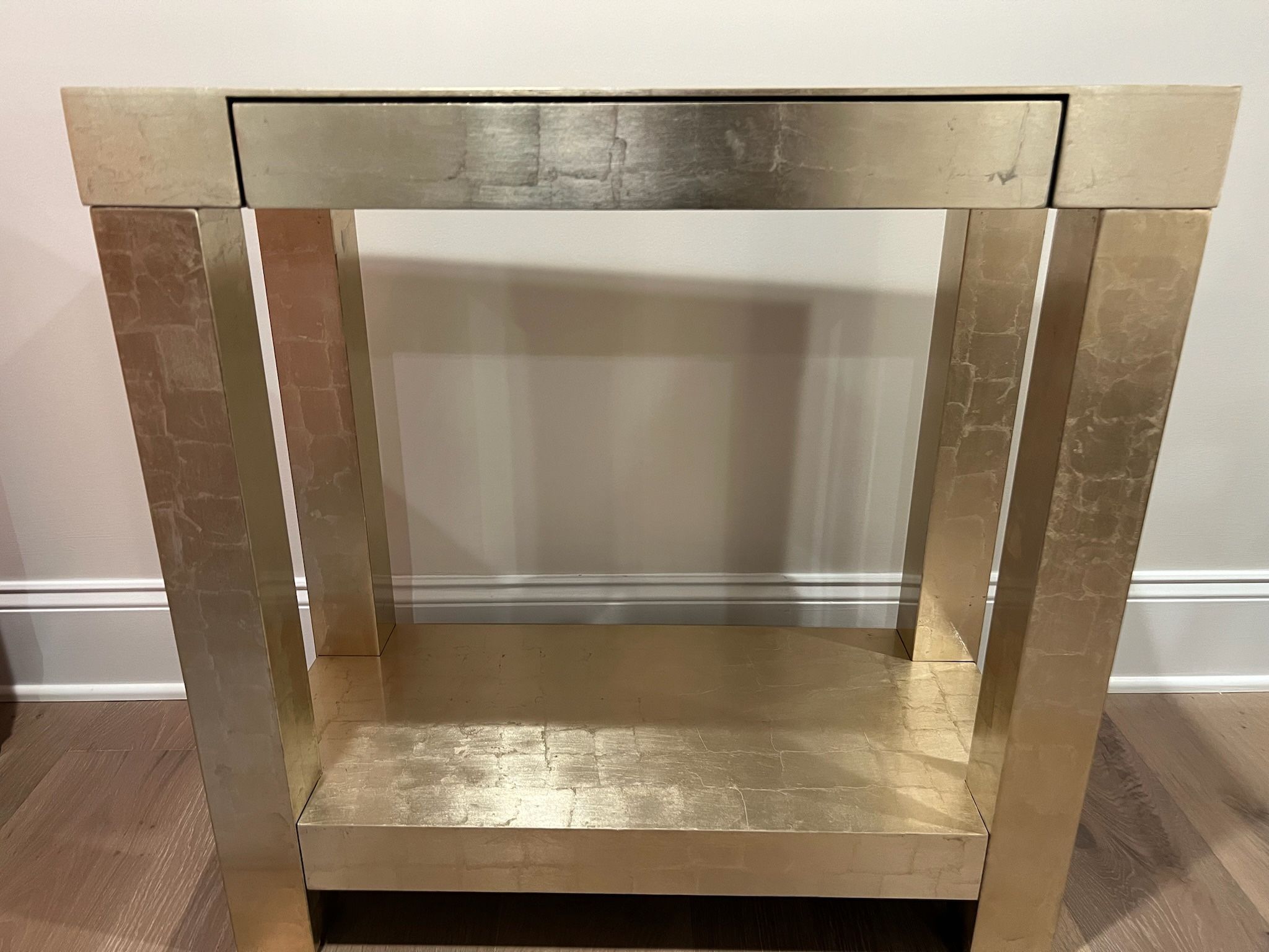 West Elm Gold Table—Entry, Side, Console, Small Desk—Excellent Condition 30x14x30h Smoke free household.