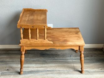 Vintage Two-Tier Wood Step End Table