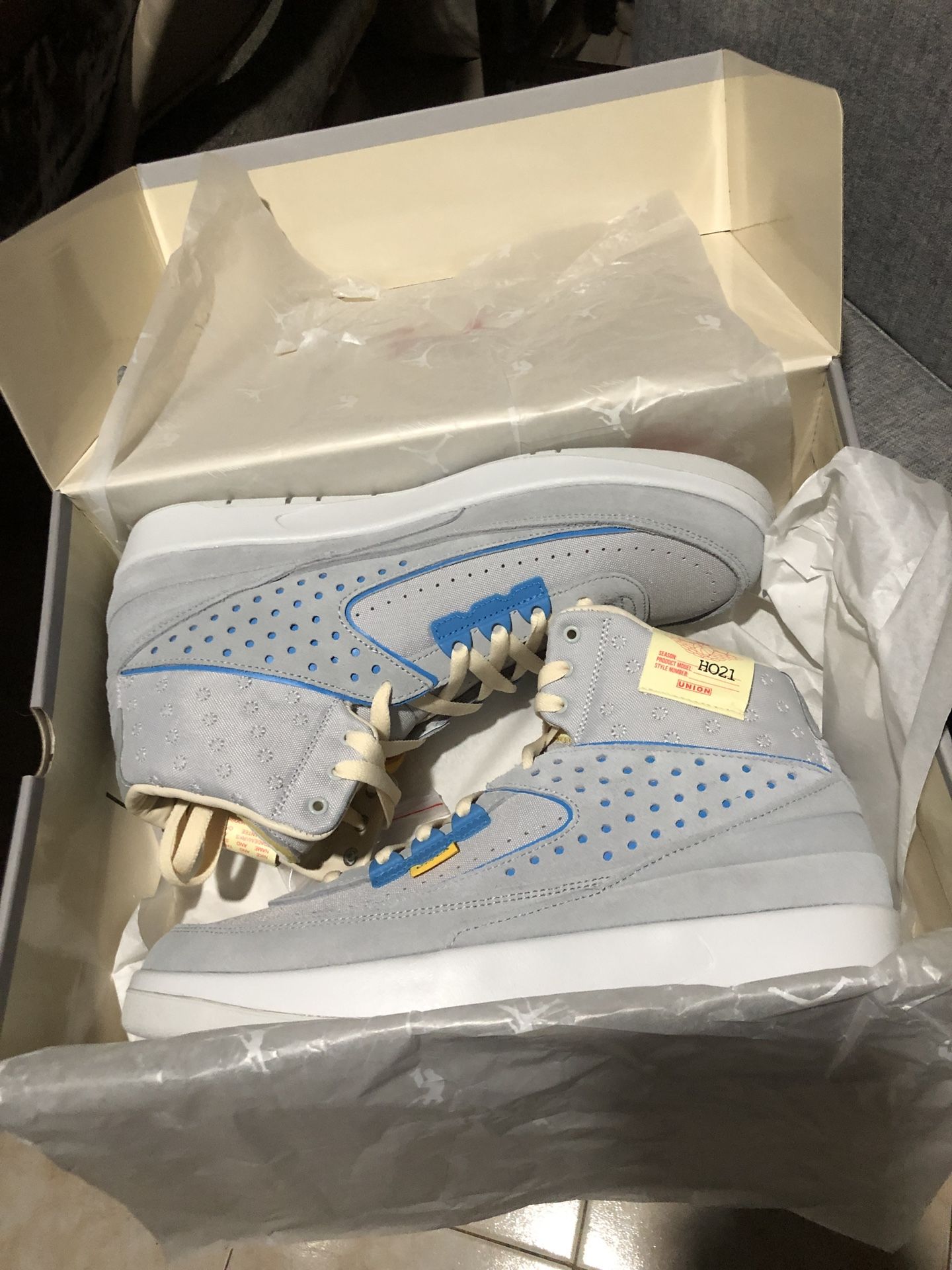 Nike Air Jordan 2 Retro SP Union Grey Fog Size 11