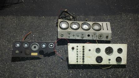 Vintage various dashboards with gauges switches