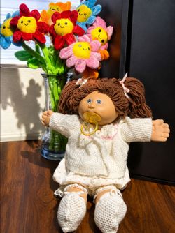 Vintage 1985 Cabbage Patch Kids Paci Doll - KT Factory, Blue Signature, Complete Outfit