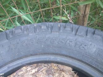 285/65/18 mud tires.