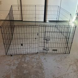Dog Fence Metal With Door Like new