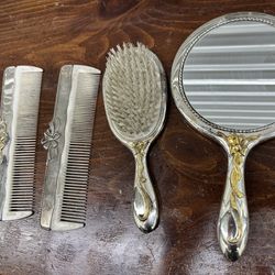 Vintage Silver Plated Victorian Style Grooming Set