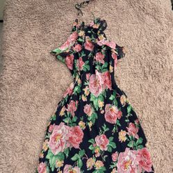 Ralph Lauren Women Floral Silk Halter Midi Dress