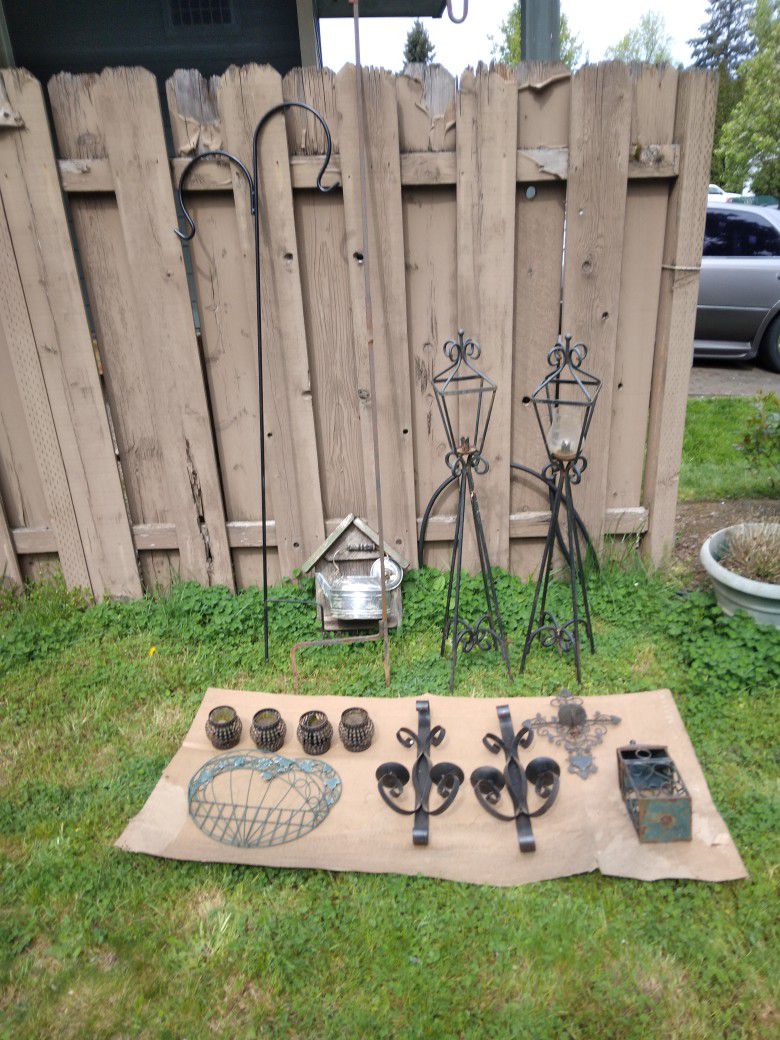 Wrought Iron Candle holders, Hooks and Miscellaneous 
