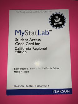 My Stat Lab Student Access Code Card For CA Regional Edition by Mario F. Triola