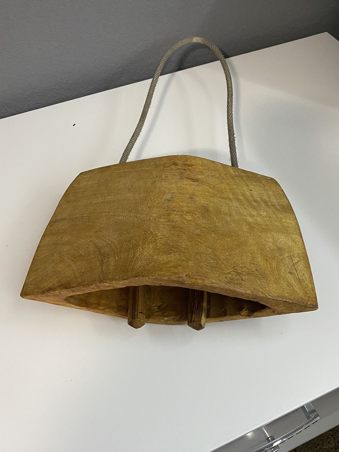 10”L x 6”H Wooden Cowbell (with The Rope 25”H)