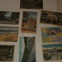 Lot Of 9 Antique/Vintage Linen Postcards