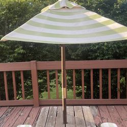 Kids Sunshade Picnic Table Set With Removable Umbrella 