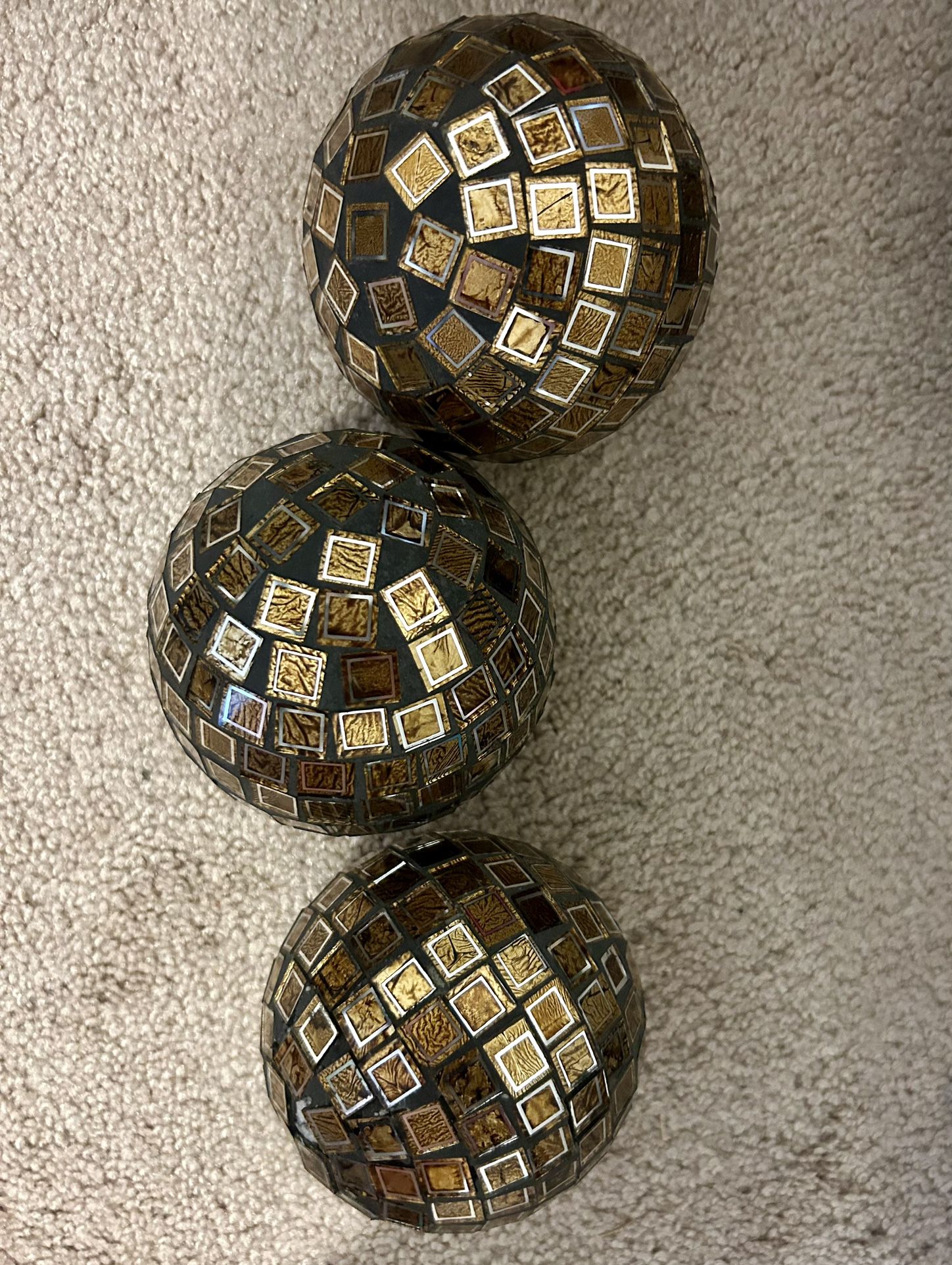 Set Of 3 Decorative Orbs