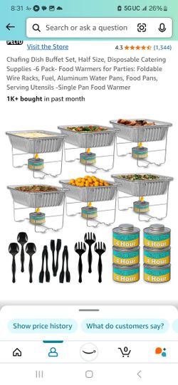 Chafing Dish Buffet Set, Half Size, Disposable Catering