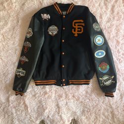 SF Giants Leather Bomber Jacket