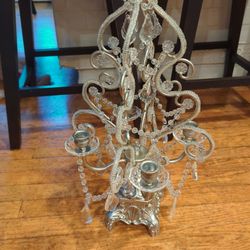 Beautiful Beaded Silver Candelabra