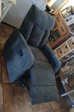 Gray Fabric Power Recliner Chair