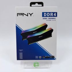 New PNY XLR8 Gaming 32GB (2x16GB) RAM DDR4 3600MHz MD32GK2D4360018XRGBW