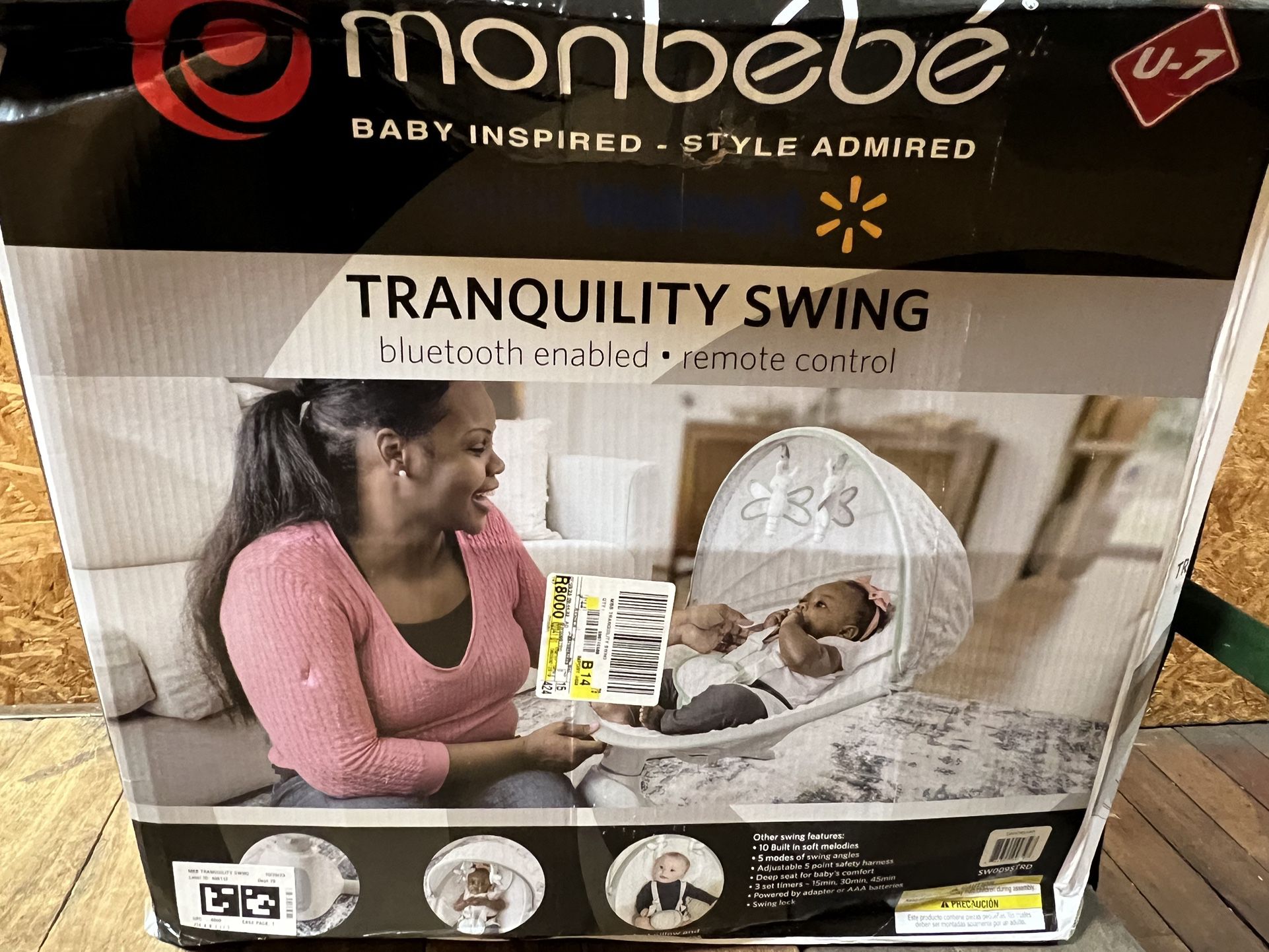 Monbebe Tranquility Bluetooth Enabled Indoor Baby Swing, Stardust