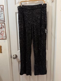 Express : Black Sequin Wide-Leg Trouser
