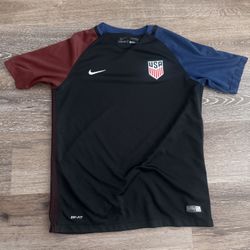 Nike Black and Blue Dri Fit USA Soccer Jersey Youth Extra Large