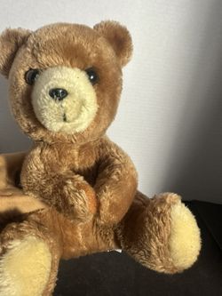 Vintage Brown Teddy Bear Plush 11" Cream Snout & Paws Korea Tag 1977