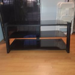 Black glass table