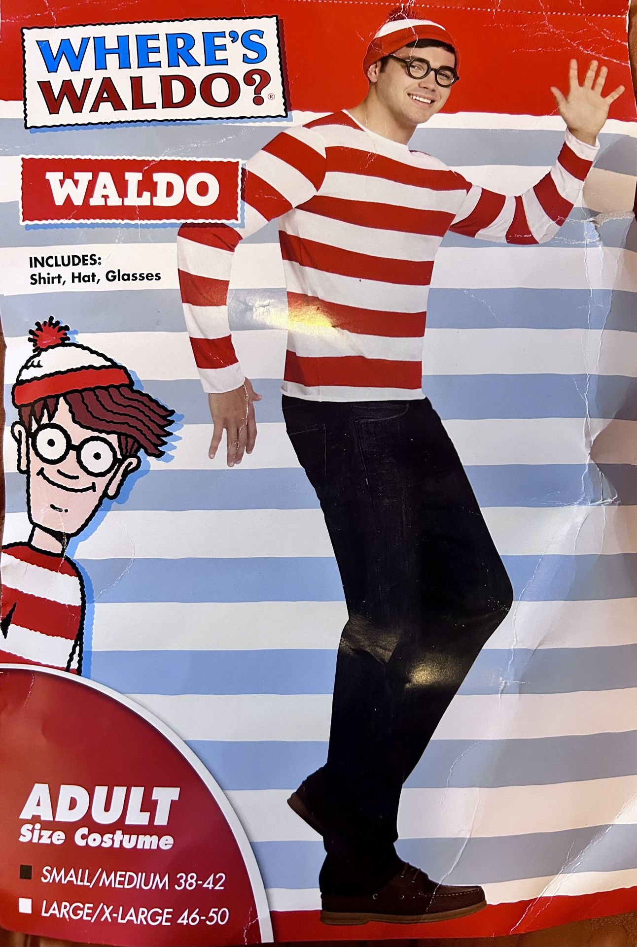 Wheres Waldo Halloween Costume Adult size sm-med 38-42