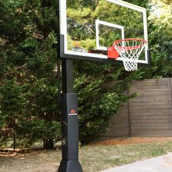 Goalrilla 72 inch basketball hoop tempered glass backboard and rim