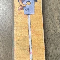 Bear feeder rubber stamp 