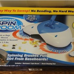 Hurricane Spin Broom, a cordless floor sweeper.
