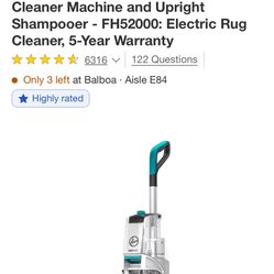 Hoover SmartWash Automatic Carpet Cleaner Machine and Upright Shampooer - FH52000: Electric Rug Cleaner, 5-Year Warranty