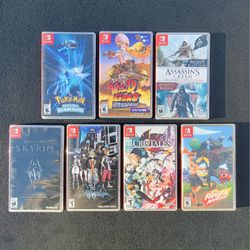 Nintendo Switch Games Lot (7) Skyrim Pokemon Brilliant Diamond NEO