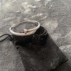 “Juste Un Clou”  Full Pave Nail Diamond 18k White Gold Bracelet 