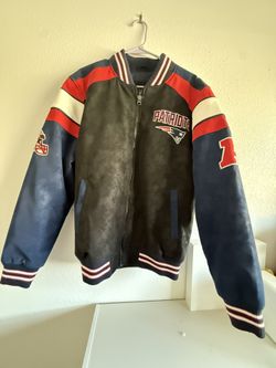 New England patriots Zip Up Jacket Black Blue Red And White